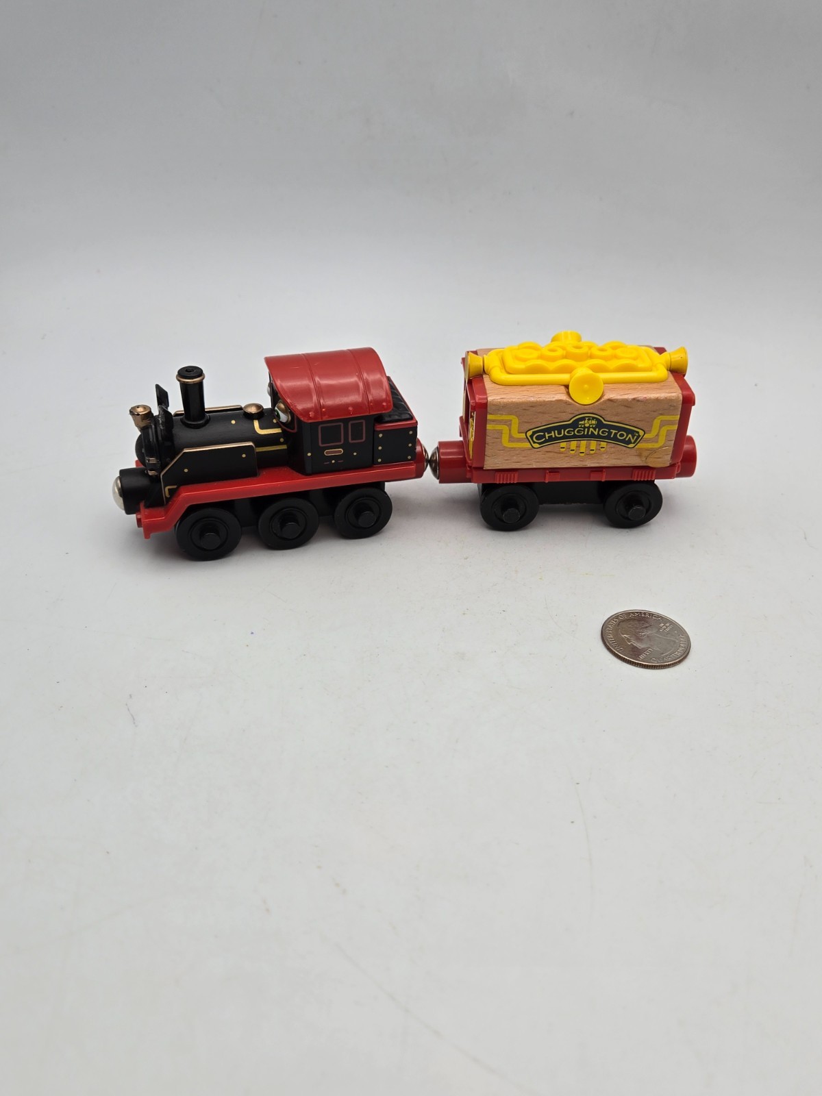 Chuggington Wooden Railway Train Engine – Old Puffer Pete & Musical Car Lot x2