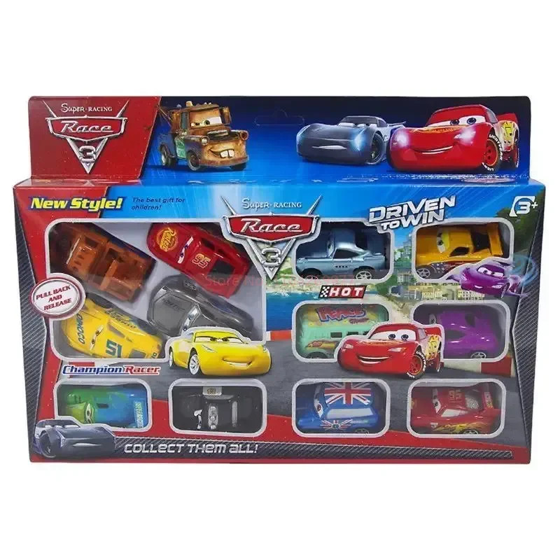 12PCS Cars Lightning McQueen Mater Jackson Storm PVC Pull Back Car Toy Set Gift