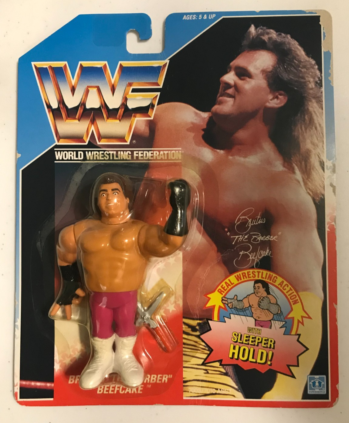 WWF Hasbro BRUTUS THE BARBER BEEFCAKE Series 1 First Edition – RARE!