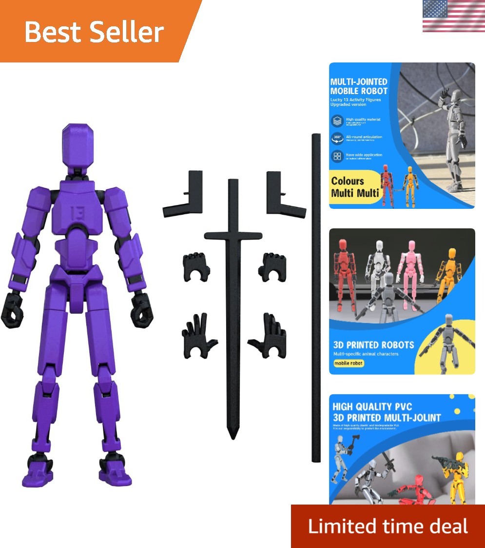 Nova Titan 13 Robot – Stunning Purple 3D Printed Action Figure for Collectors