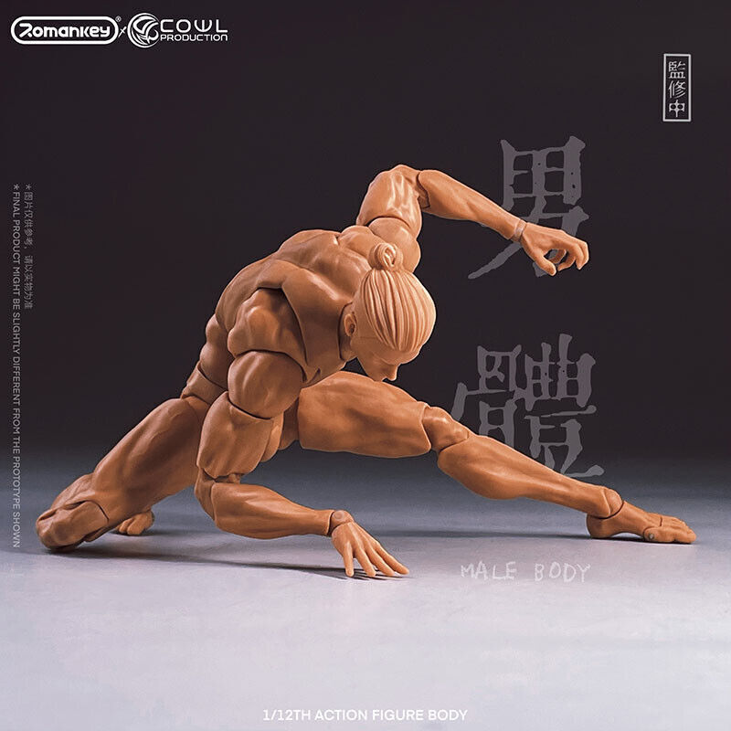 US Romankey 1/12 Yellow Super Flexible Man Body Male 6”Joint Figure Doll Toy
