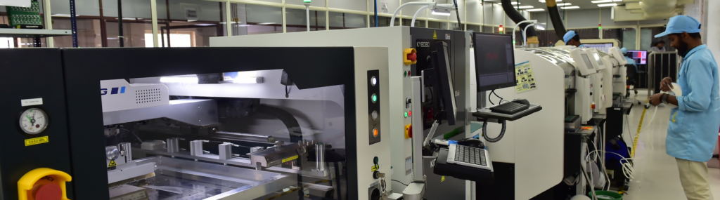 ELCIA Tech Hub manufacturing floor with SMT machines